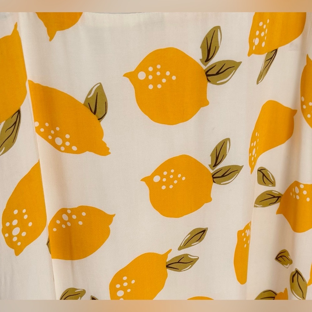 Code x Mode Lemon Print Sundress Cottagecore Coastal Italian Summer Size Med - Picture 4 of 10
